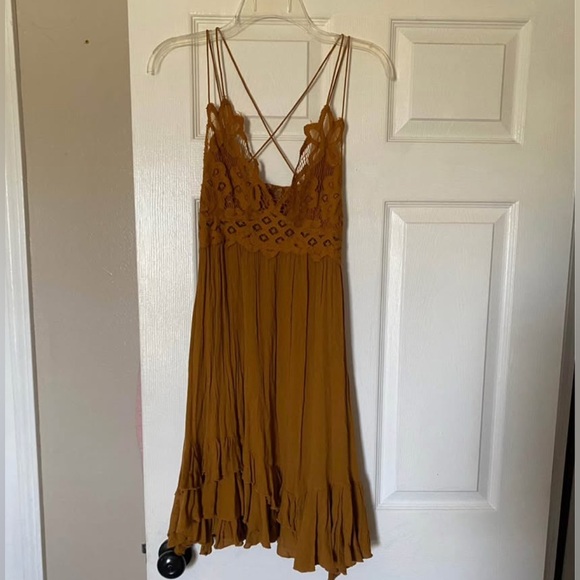 Free People Dresses & Skirts - Free People Mustard Adella Slip Dress